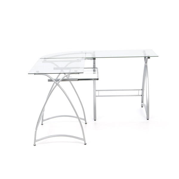 Latitude Run® Cloer Glass LShape Desk & Reviews Wayfair Canada